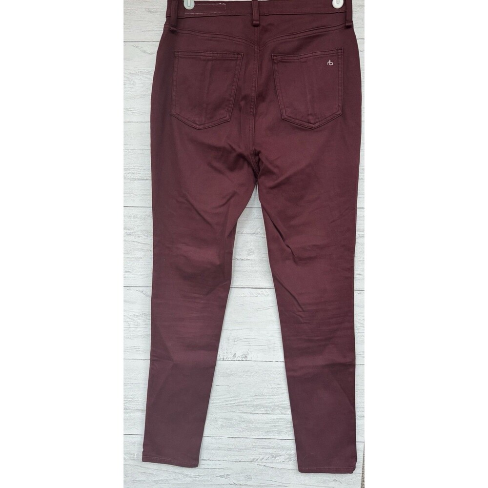 Rag & Bone High Rise Ankle Skinny Jeans Women’s 30 Maroon Burgundy Casual Pants - Picture 11 of 12